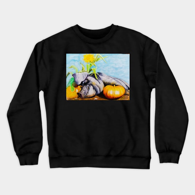 Pig Crewneck Sweatshirt by teenamarie23art